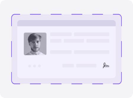 Illustration of a person's ID card.