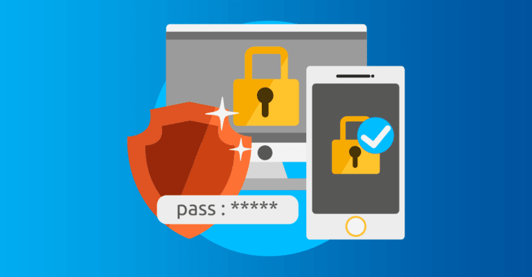 Illustration of traditional authentication methods: passwords, multi-factor authentication.