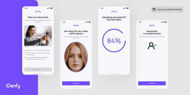 Face authentication for identity verification.