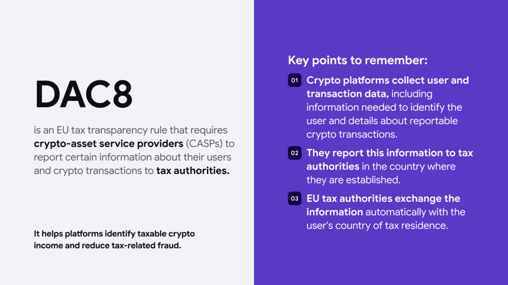 A closer look into the key points regarding DAC8 and the reporting obligations that crypto firms face. 