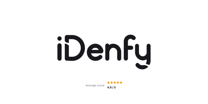 iDenfy logo with the ranking of 4.9 out of 5 stars.