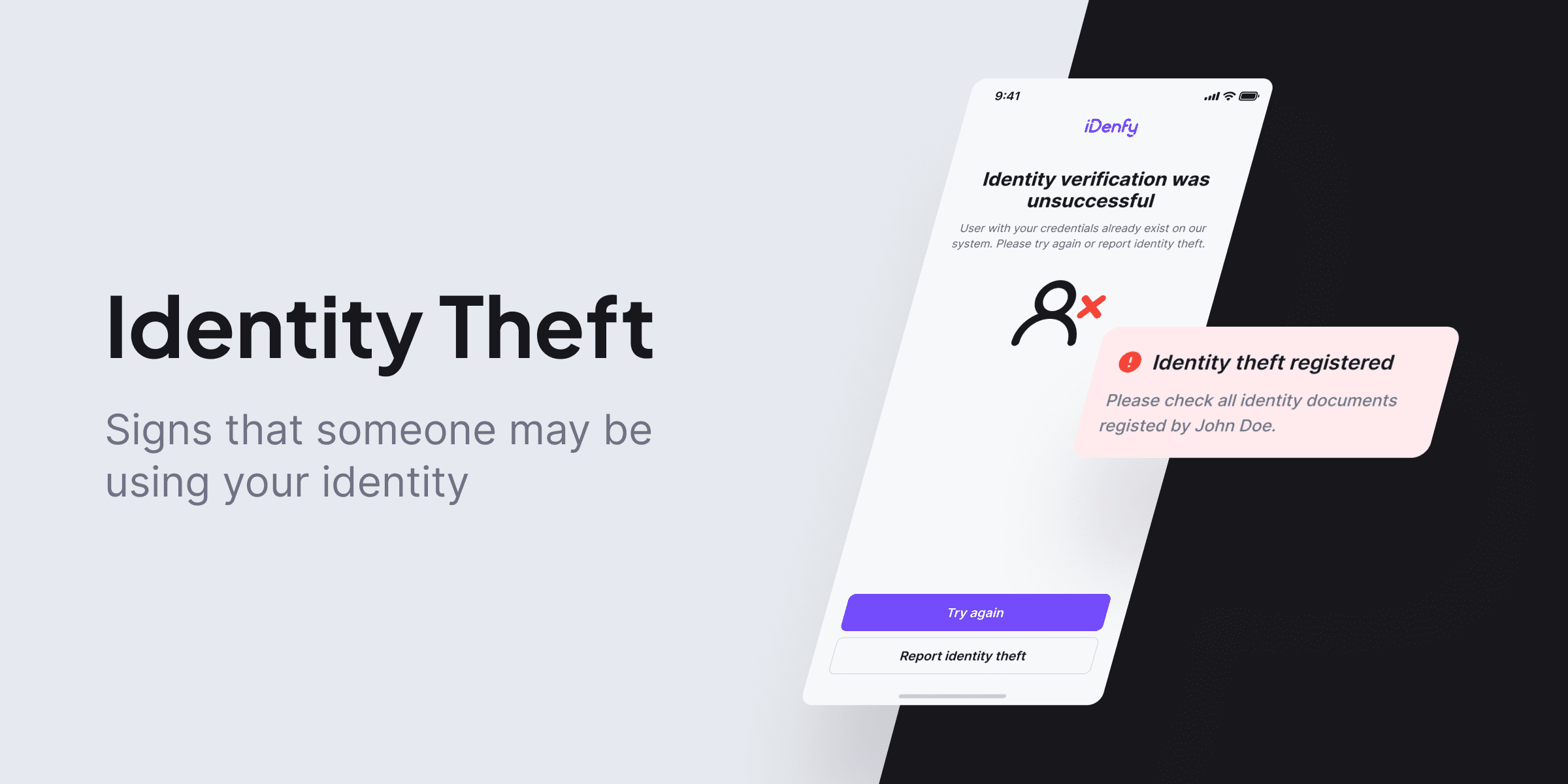 Identity theft: signs that someone may be using your identity