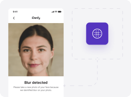 Example of a blurred photo detected during an id verification process.