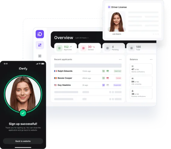 Identity verification software with PEPs, sanctions screening and know your business verifications