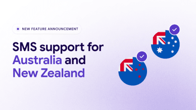 New feature: SMS support for Australia and New Zealand.