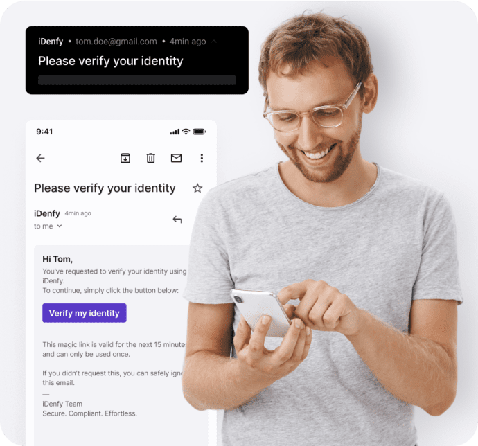 Magic link identity verification.