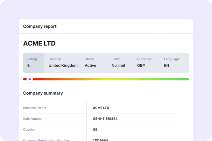 Know Your Business credit bureau report example
