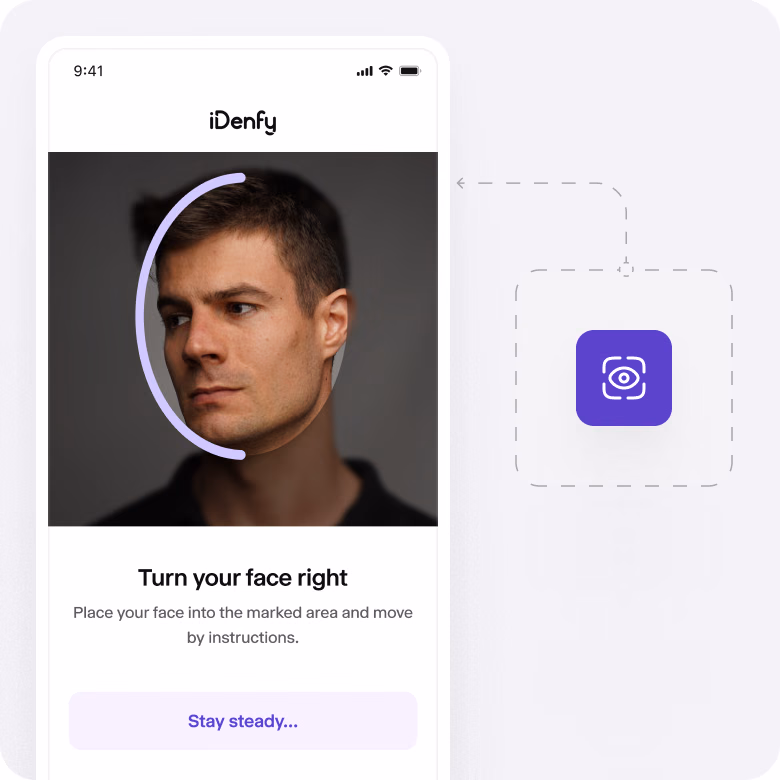 iDenfy biometric facial recognition verification interface