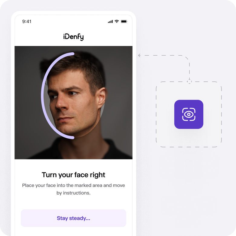 iDenfy biometric facial recognition verification interface