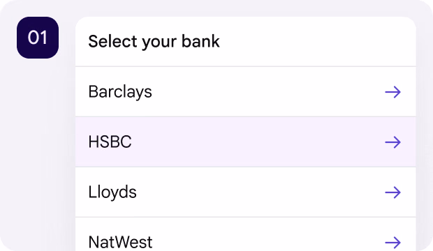 Bank selection step