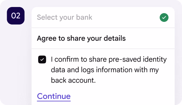 Bank login and consent step