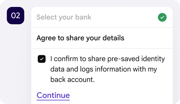 Bank login and consent step