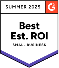 G2 Best Estimated ROI Small Business Summer 2025