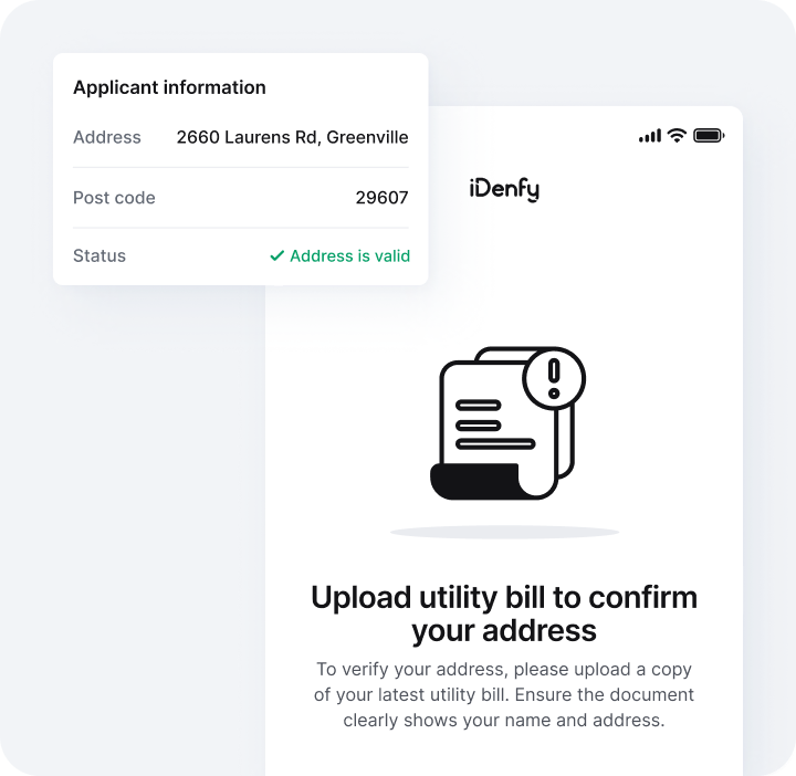 Address verification through a utility bill.