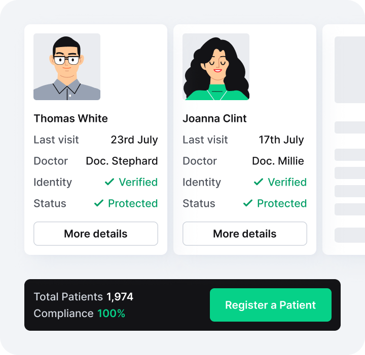 Patient verification dashboard.