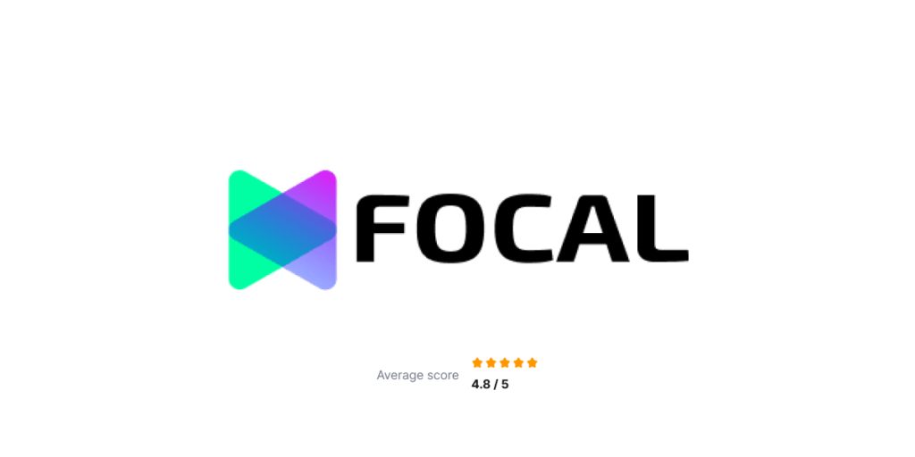 Focal logo with the ranking of 4.8 out of 5 stars.