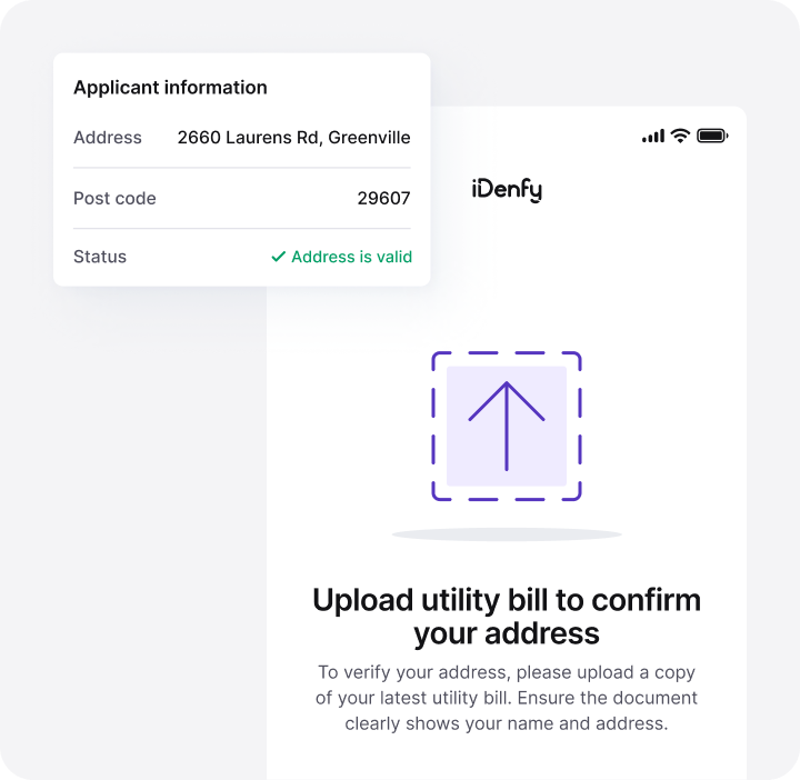 Example of a person using utility bill information to get their address validated.