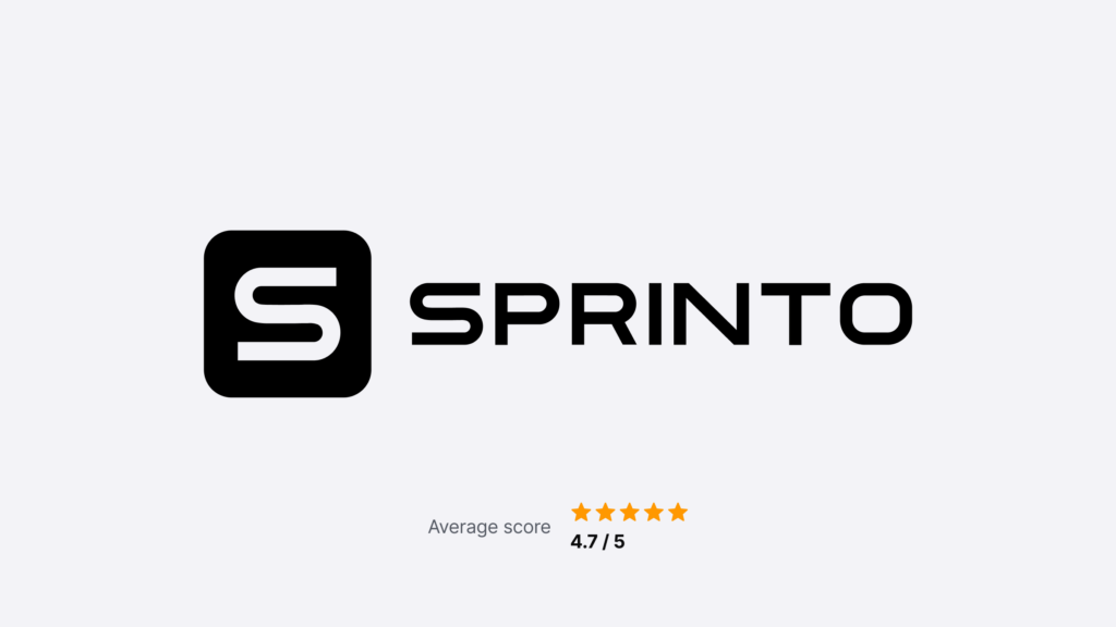 Logo of Sprinto with the score of 4.7 out of 5.