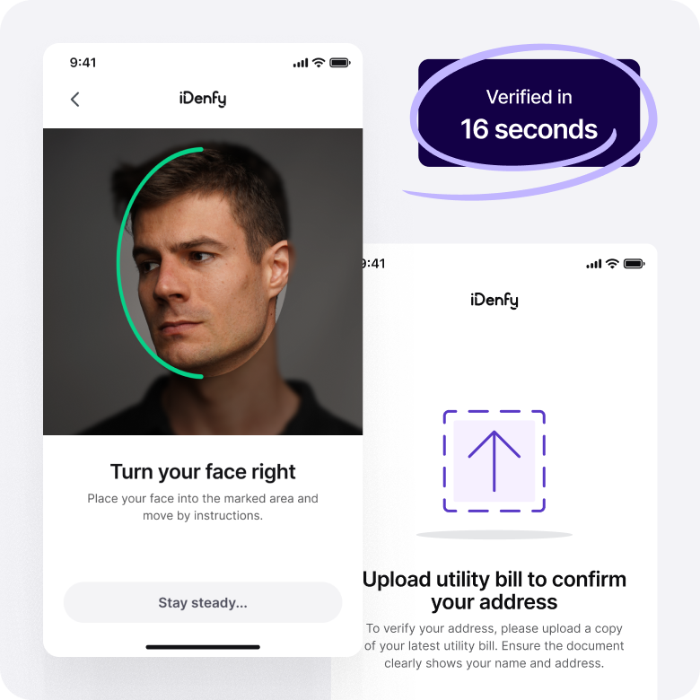 A person is completing face authentication.