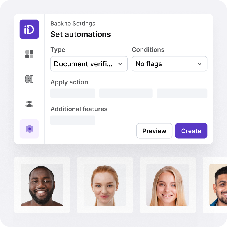 Automation types, conditions, etc., settings.