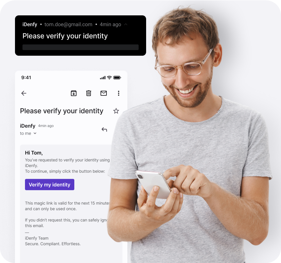 Magic link identity verification.