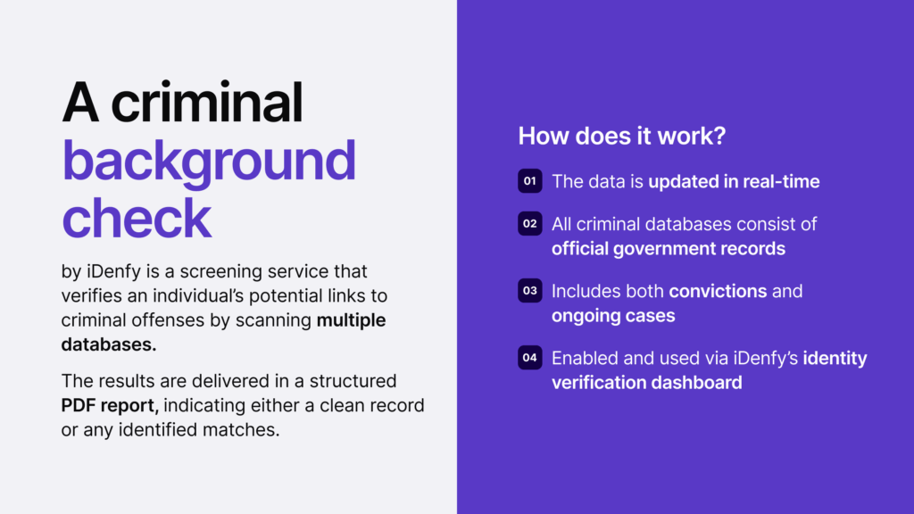 An infographic summarising what a criminal background check looks like.