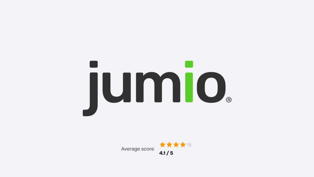 Logo of Jumio with the score of 4.1 out of 5.