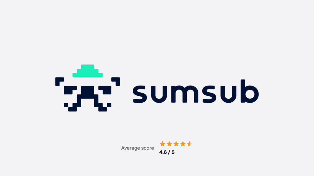 Logo of sumsub with the score of 4.6 out of 5.