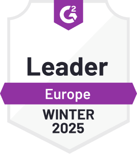 G2 badge "Leader, Europe, Winter, 2025"