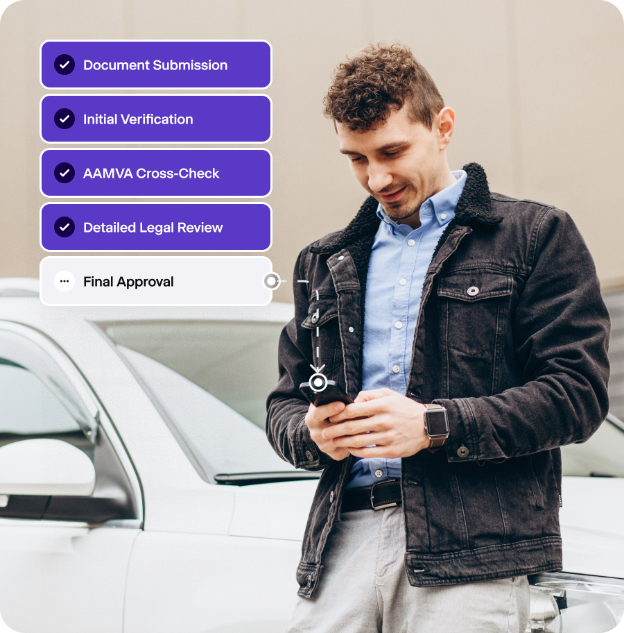 A person going through a verification.