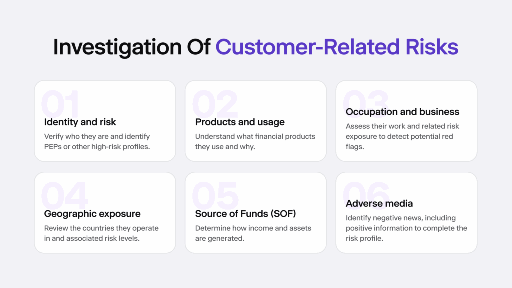 Infographic detailing customer-related risks.