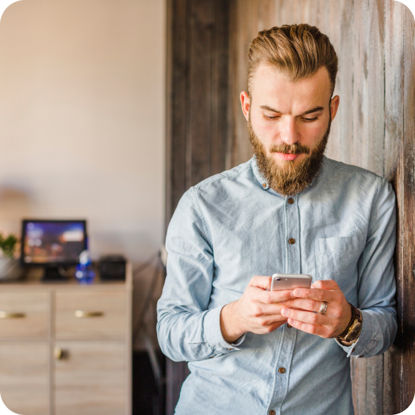 A person is using his phone.