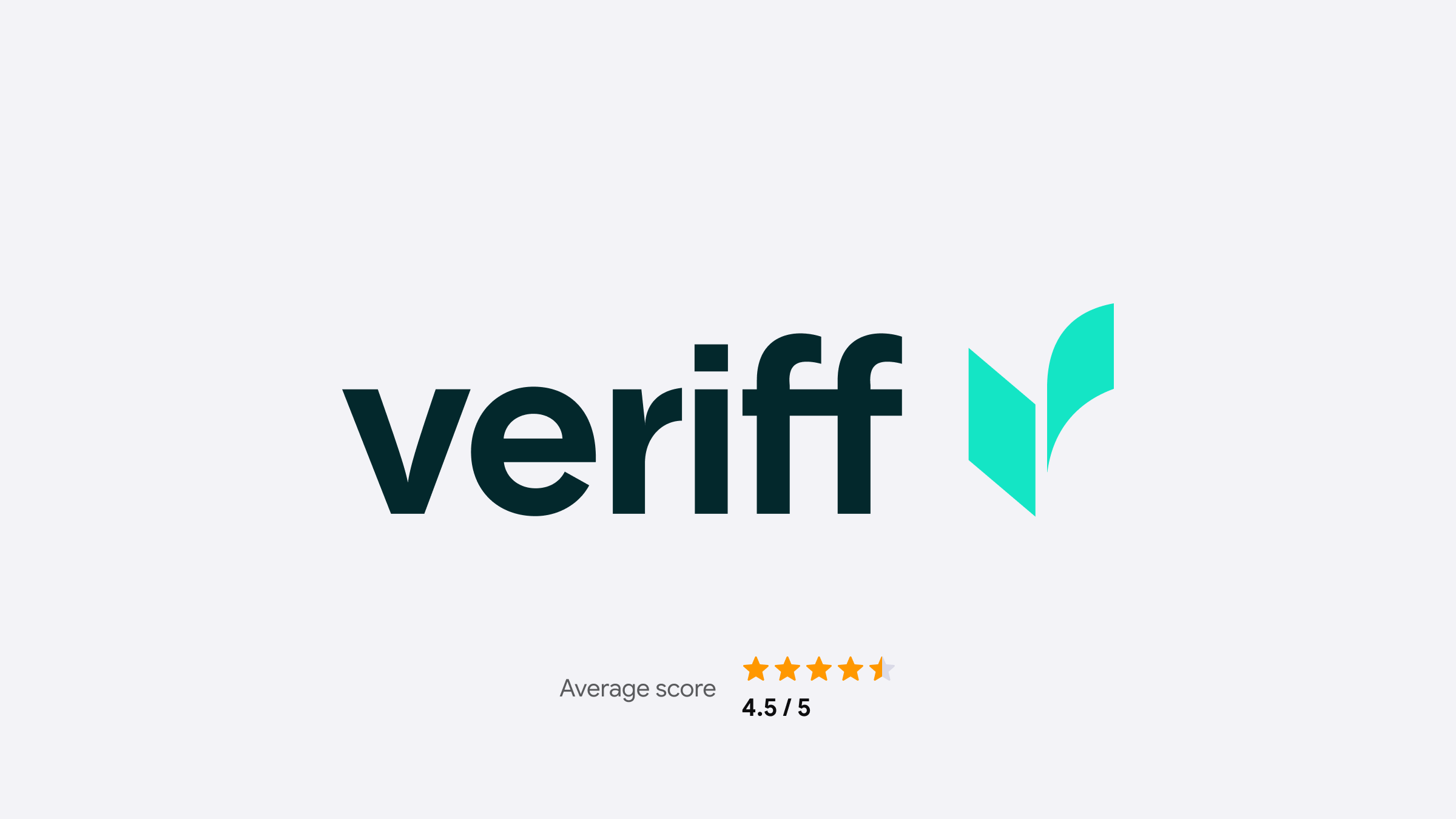Logo of veriff with the score of 4.5 out of 5.