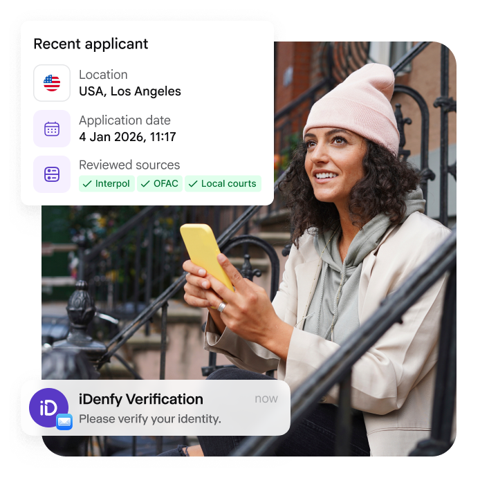 A collage of iDenfy's automated KYC features.