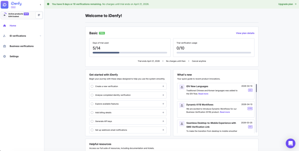 Overview page