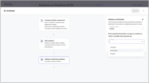 A screenshot of the AI review outcome selection.